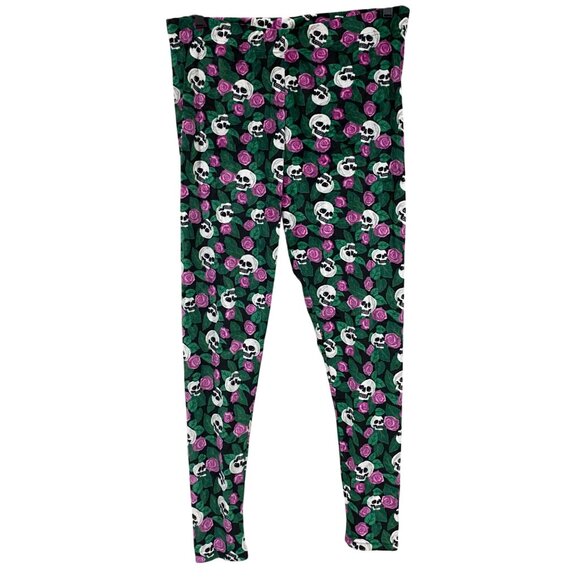Serra – Gothic Alt Emo Festival Skull & Rose Print Leggings🌹💀NWOT - Picture 1 of 3